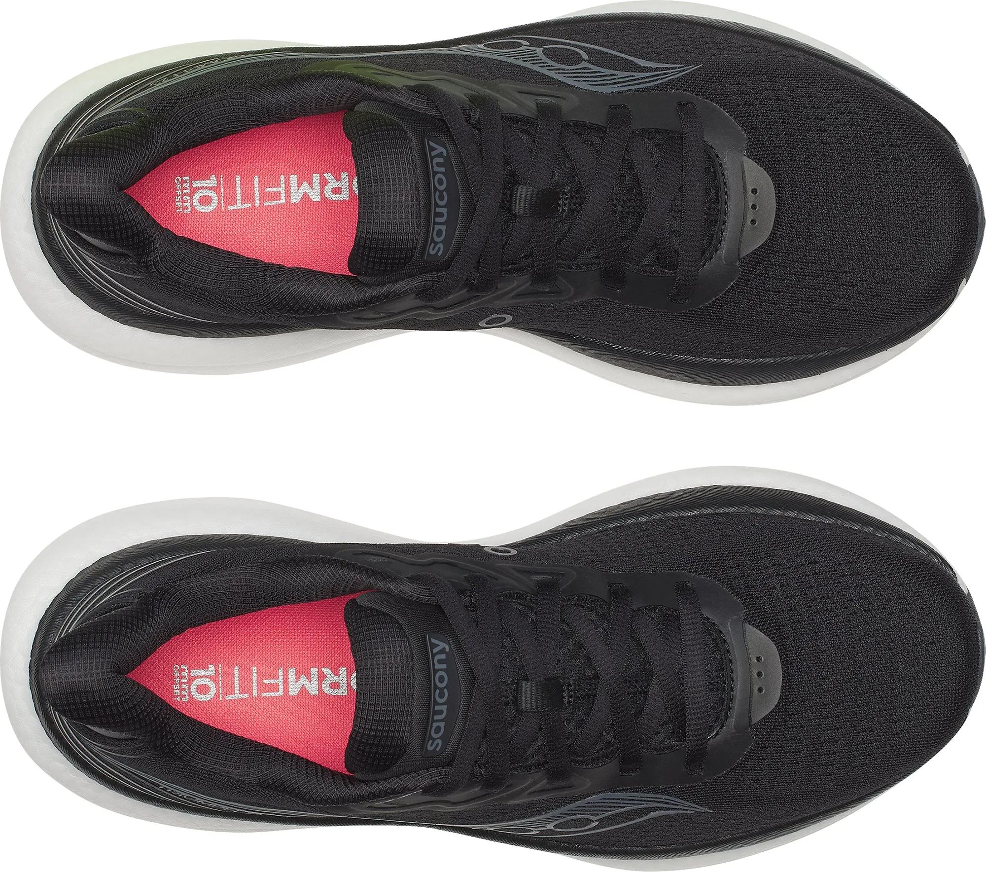 Limited Edition reflective visibility Saucony Triumph 23 WIDE FIT Womens Running Shoes - Black