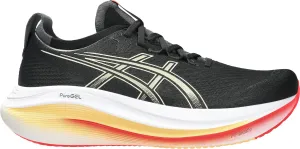 Asics Gel Nimbus 27 Mens Running Shoes - Black running in a snow - covered area shoes