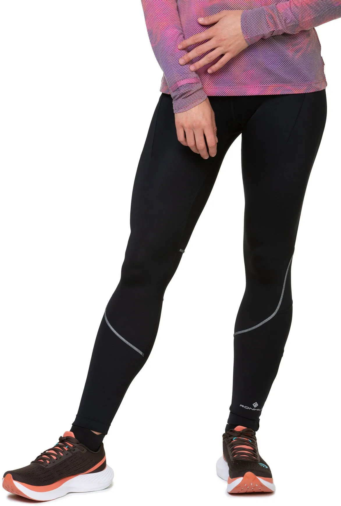 Active Lifestyle Morning Jog Tall Fit Airport Travel Ronhill Tech Paragon Womens Long Running Tights - Black