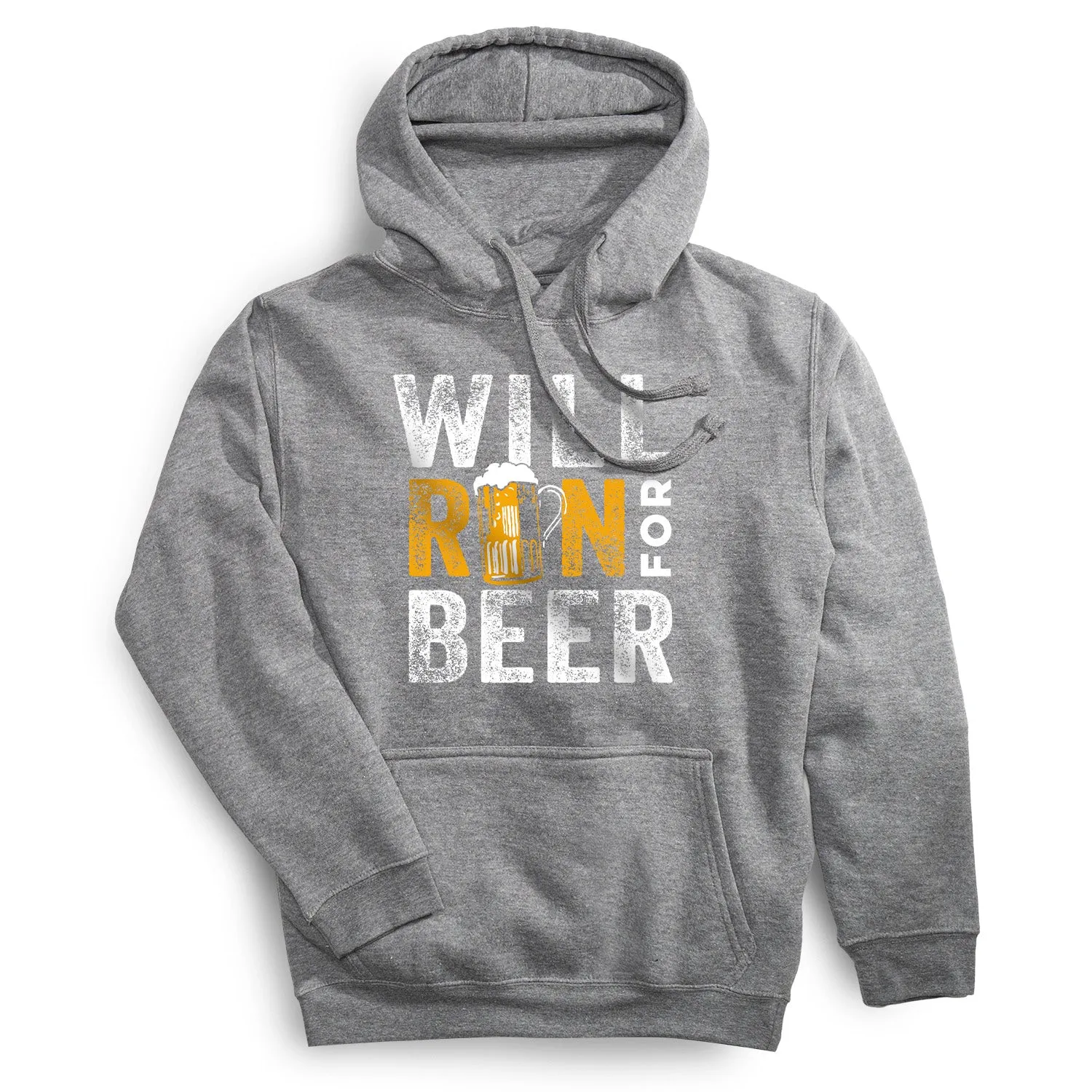 Statement Fleece Hoodie -  Will Run For Beer Cozy Sweater Brave Mode
