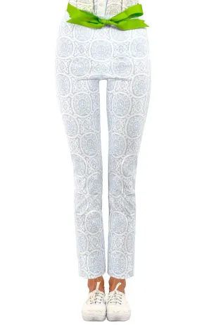 Gretchen Scott | GripeLess Pull On Pant | Women's | White/Periwinkle Sultan's Dining Room Track pants