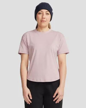 Sporty and Cool Women's Solid Organic Cotton T-Shirt - Light Thistle