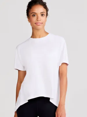 Taped Neckline Uptown Luxe Cross Back T-Shirt