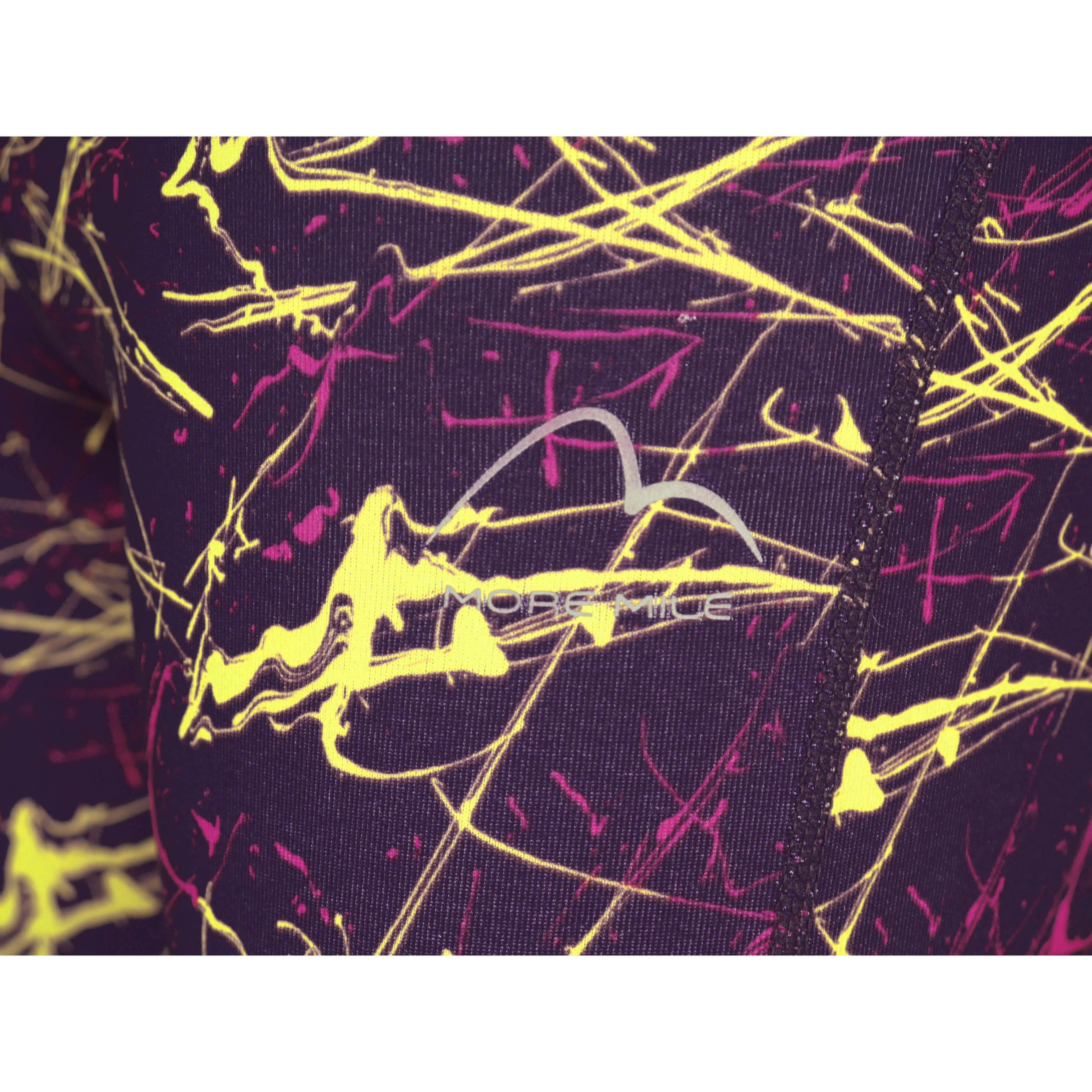 Beginner Level Seamless Design Double Layer Maternity Wear More Mile Go For It Printed Womens Long Running Tights - Purple