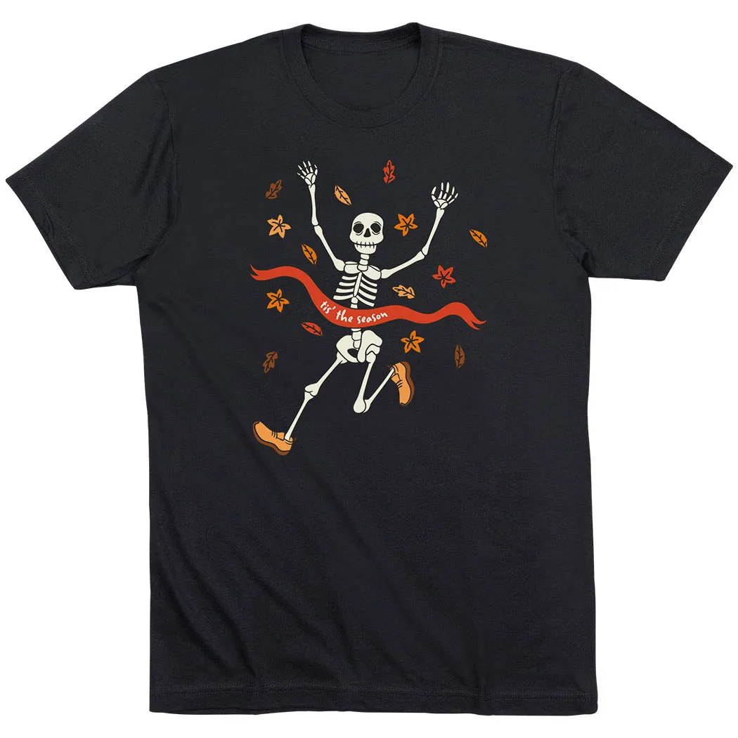 Running Short Sleeve T-Shirt - Tis' the Season Skelly Scoop neck femininity