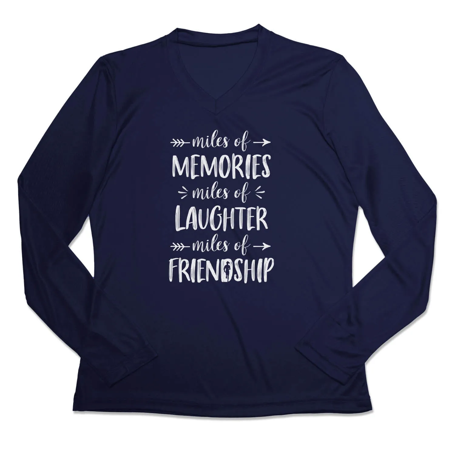 Longline Hemline Urban Smart Women's Long Sleeve Tech Tee - Miles of Friendship Mantra