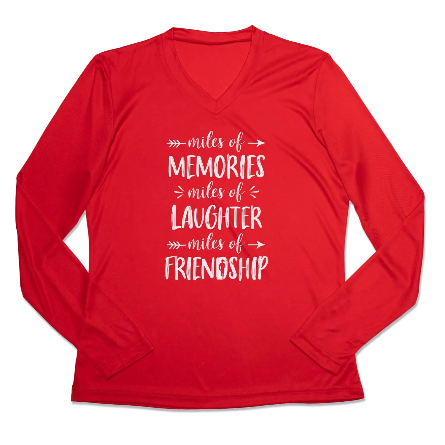 Women's Long Sleeve Tech Tee - Miles of Friendship Mantra Plus Size