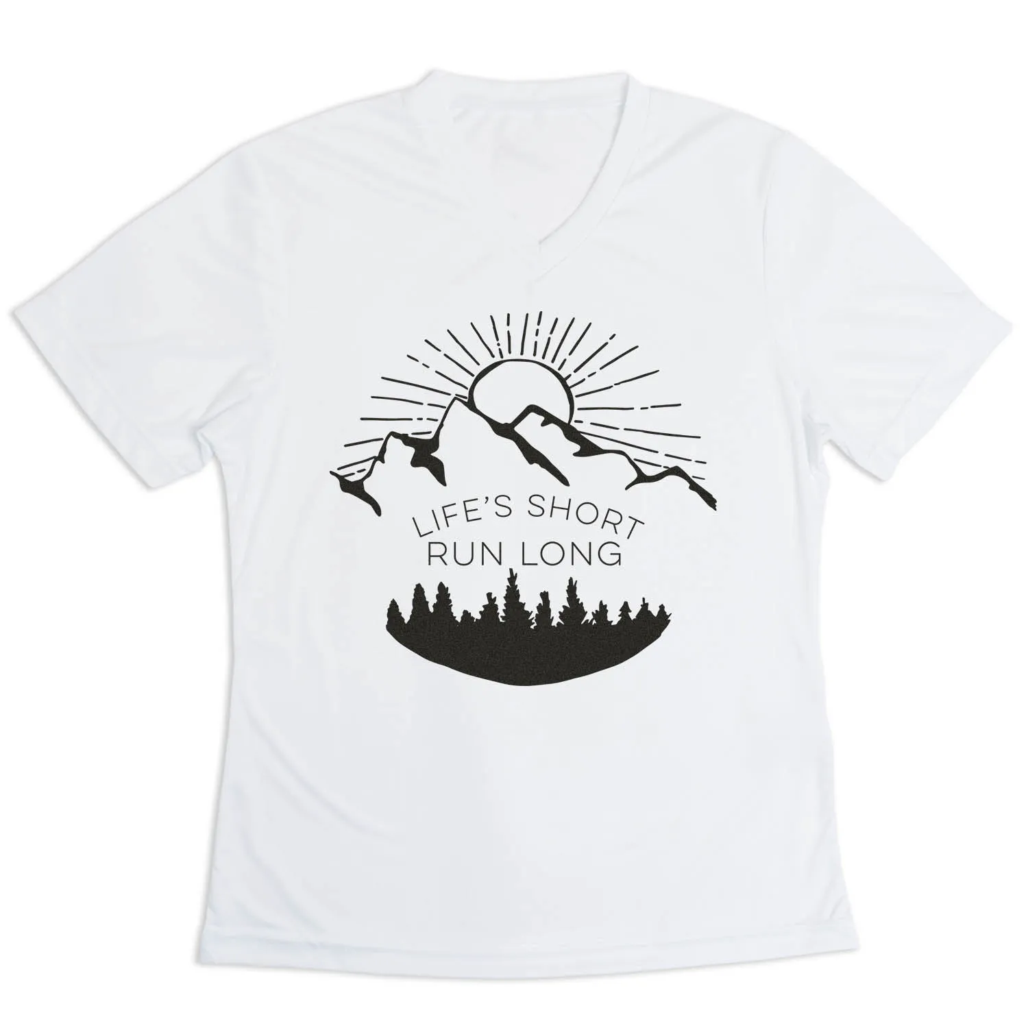 homecoming Tubular Knit Structure Women's Short Sleeve Tech Tee - Life's Short Run Long (Mountains)