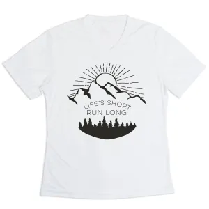 homecoming Tubular Knit Structure Women's Short Sleeve Tech Tee - Life's Short Run Long (Mountains)