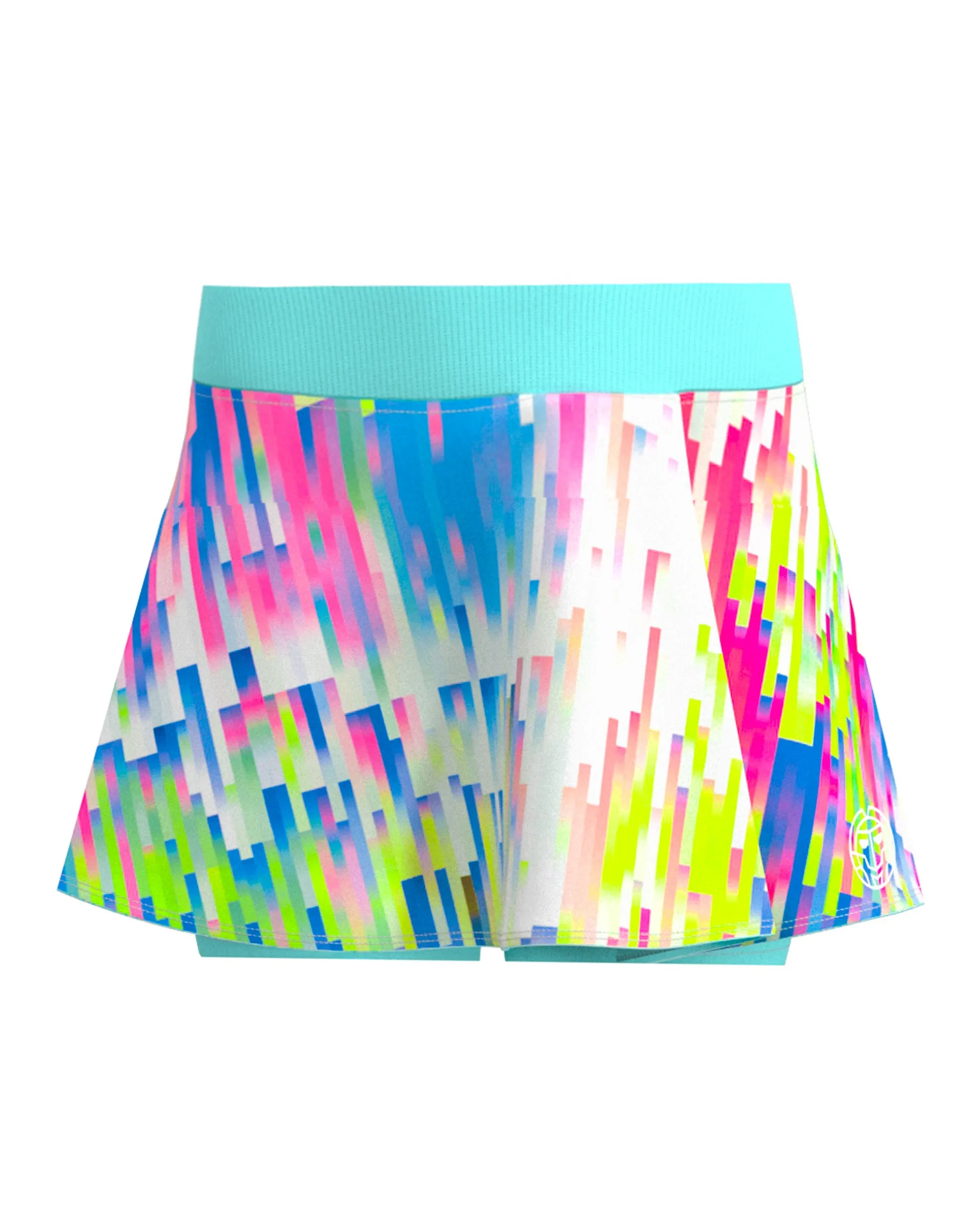 high contrast Linen Cotton Mix Printed Wavy Skort- Melbourne