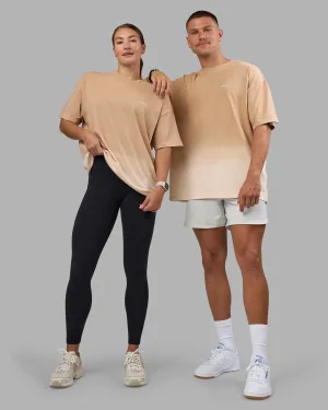 Faded Heavyweight Oversized Tee - Warm Smoke-White Comfy Fit