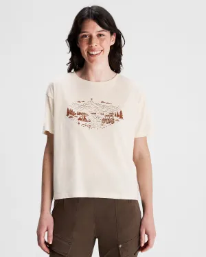 Women's Ridgeline Organic Cotton T-shirt - Natural Preppy Non Iron Finish