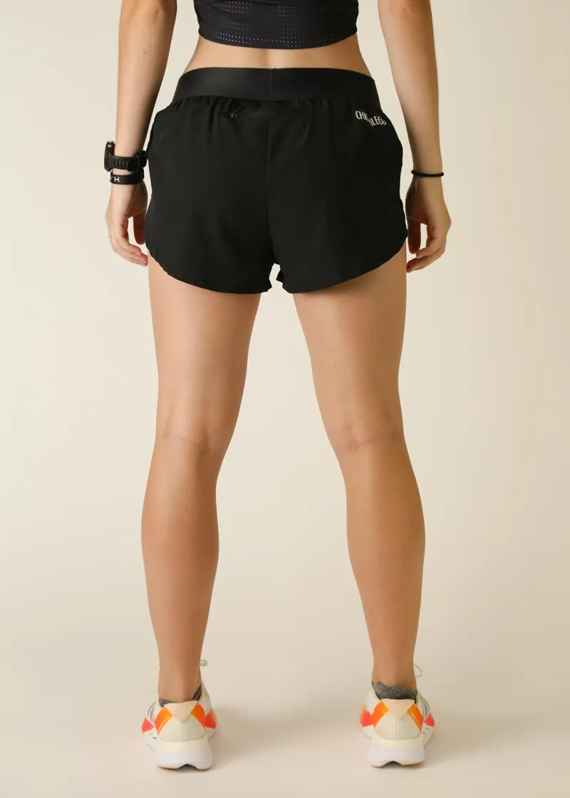 Women's Black 1.5" Split Shorts Outdoor Performance