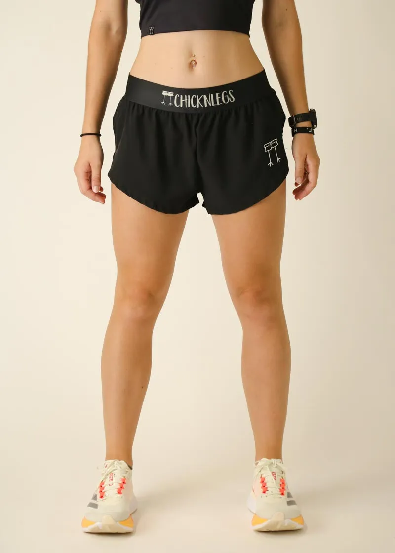Women's Black 1.5" Split Shorts Lounge Wear