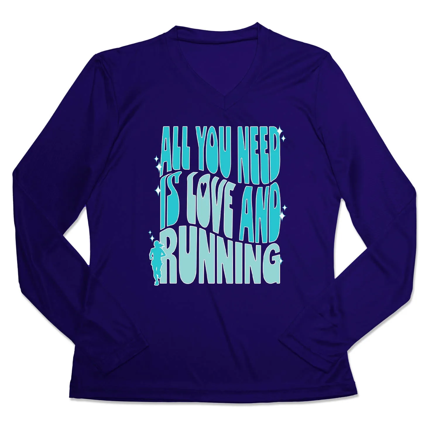 Trendy Comfort Wear Cozy Wear Design Women's Long Sleeve Tech Tee - All You Need is Love and Running