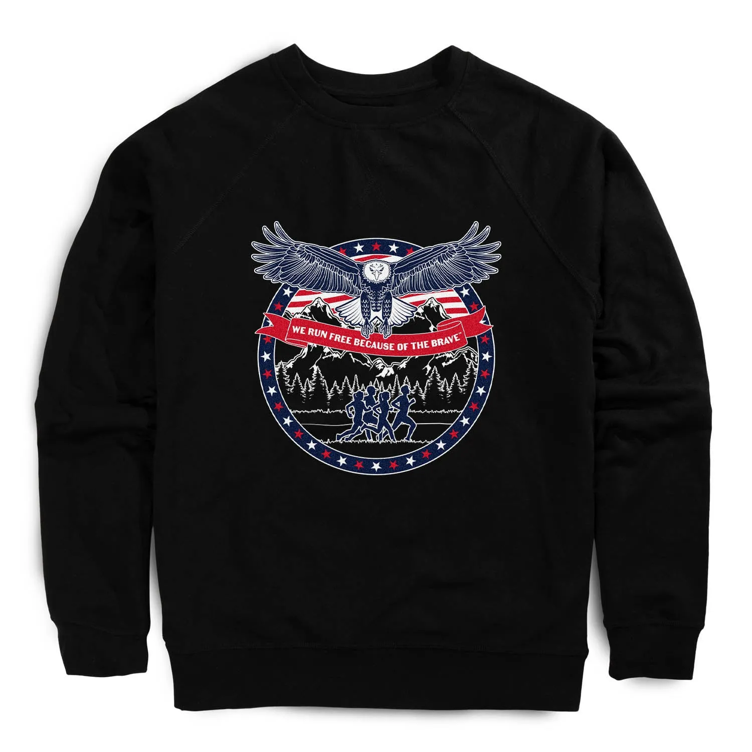 Running Raglan Crew Neck Sweatshirt - We Run Free Because Of The Brave Fable Core