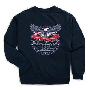 british retro EasyCareMaterial Running Raglan Crew Neck Sweatshirt - We Run Free Because Of The Brave