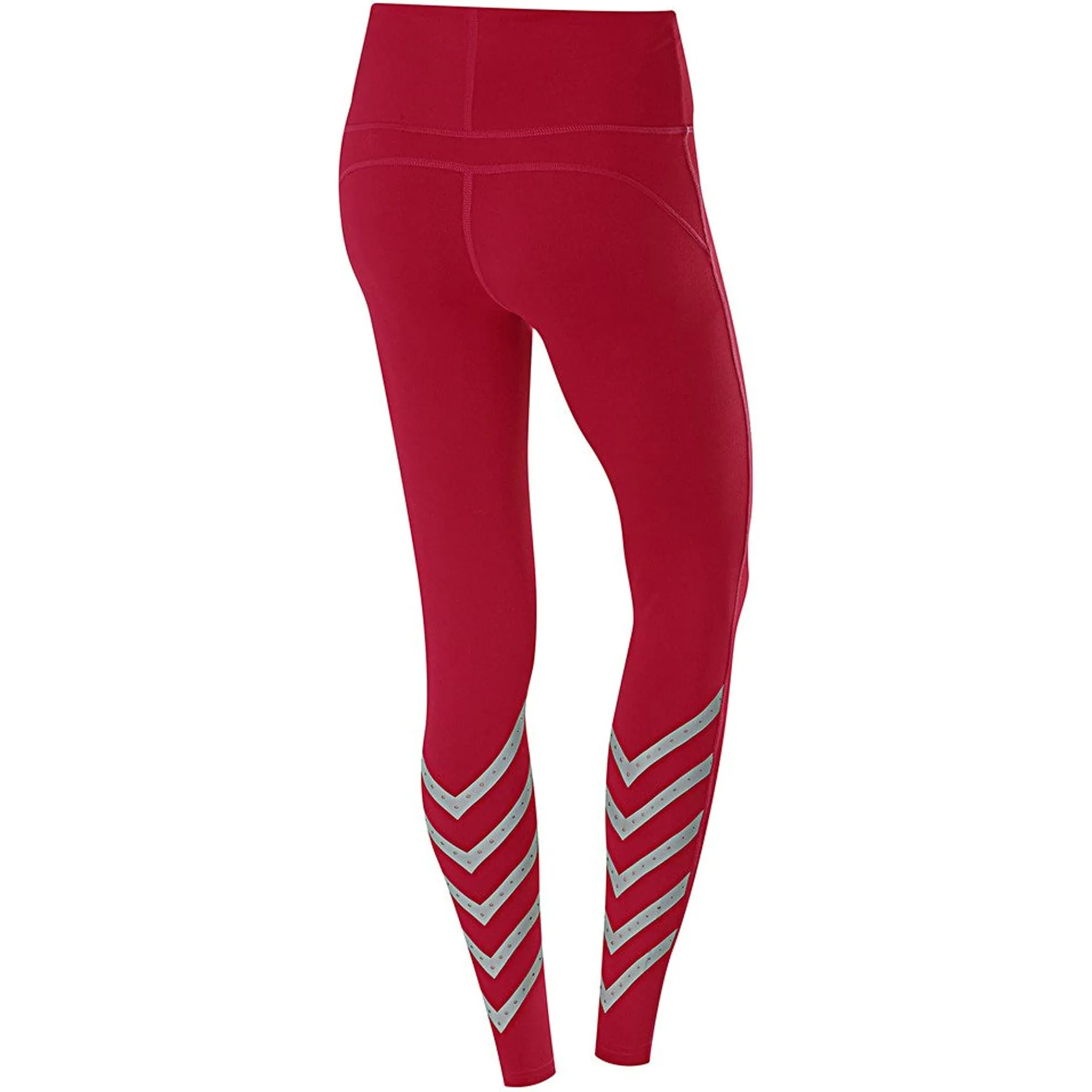 Stretch Fit Petite Size Skin Friendly TCA Laser Tech Reflective Womens Long Running Tights - Pink