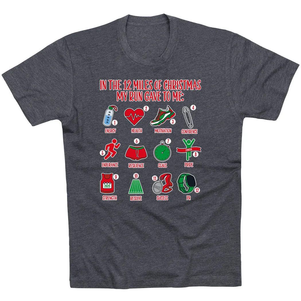Running Short Sleeve T-Shirt - The 12 Miles of Christmas DoubleLayeredCollar