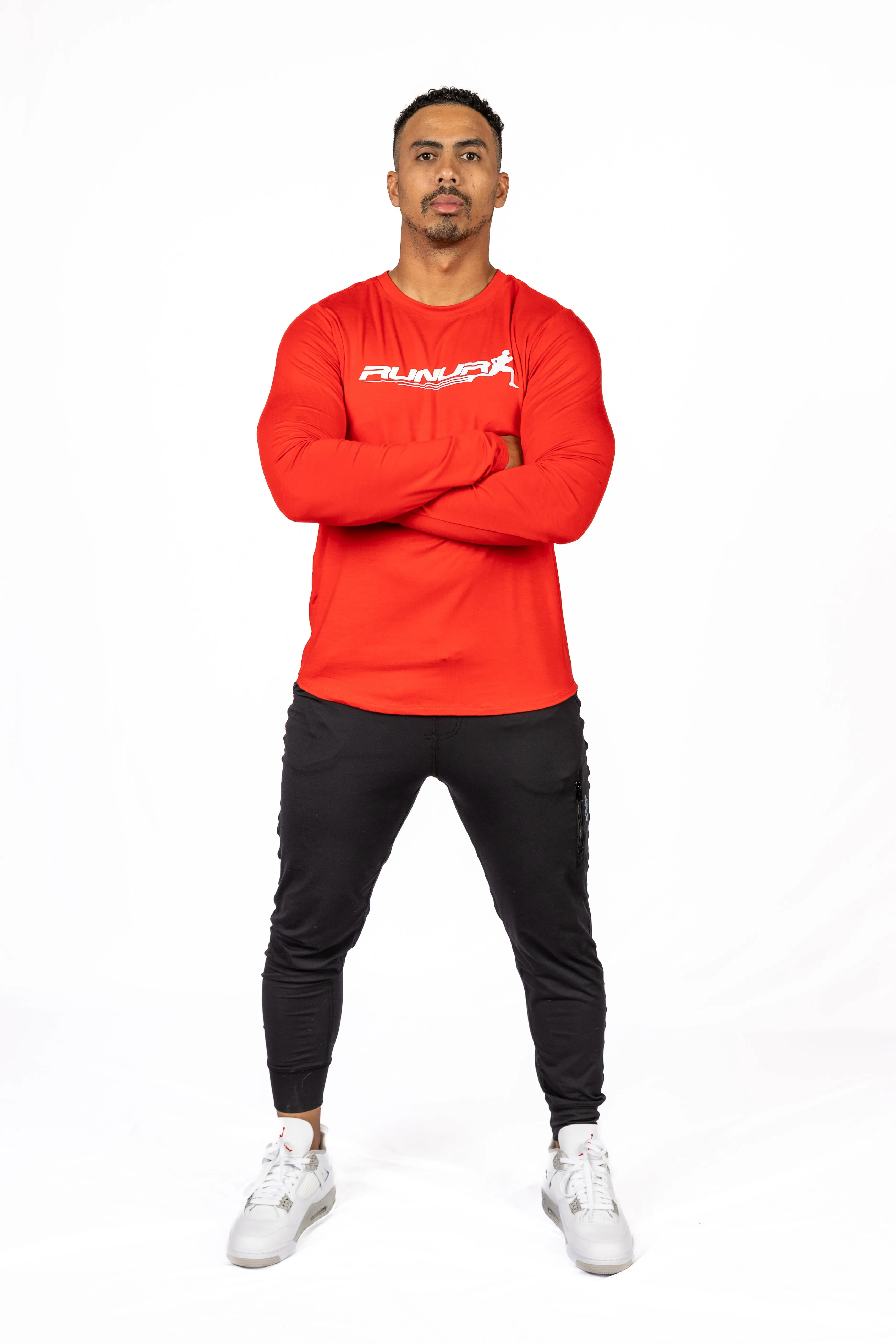 Chilly Comfort LONG SLEEVE TEE -  RED SCARLET - THE TAPER