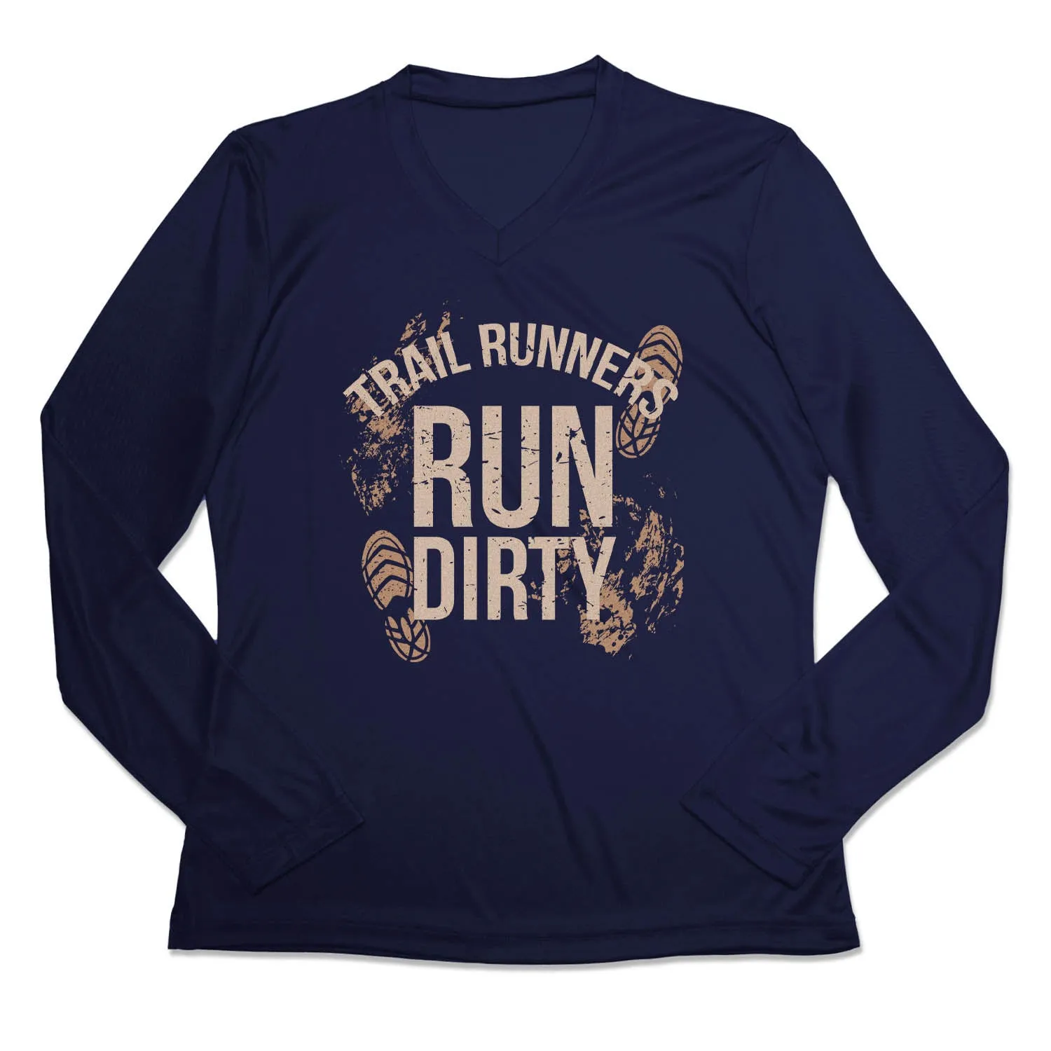 Women's Long Sleeve Tech Tee - Run Dirty Effortless Look Flexible Fit Design