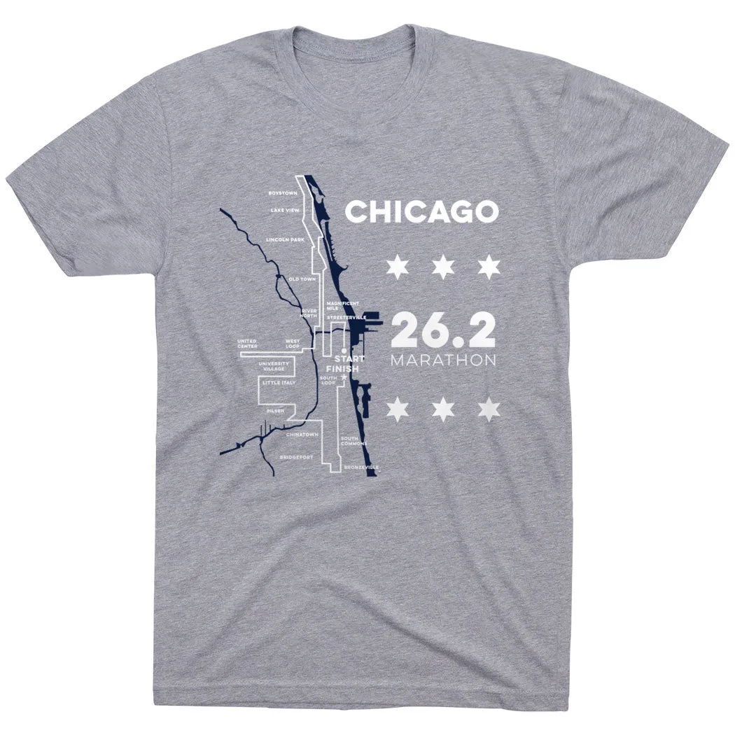 Running Short Sleeve T-Shirt - Chicago Route Fade Resistant Dye