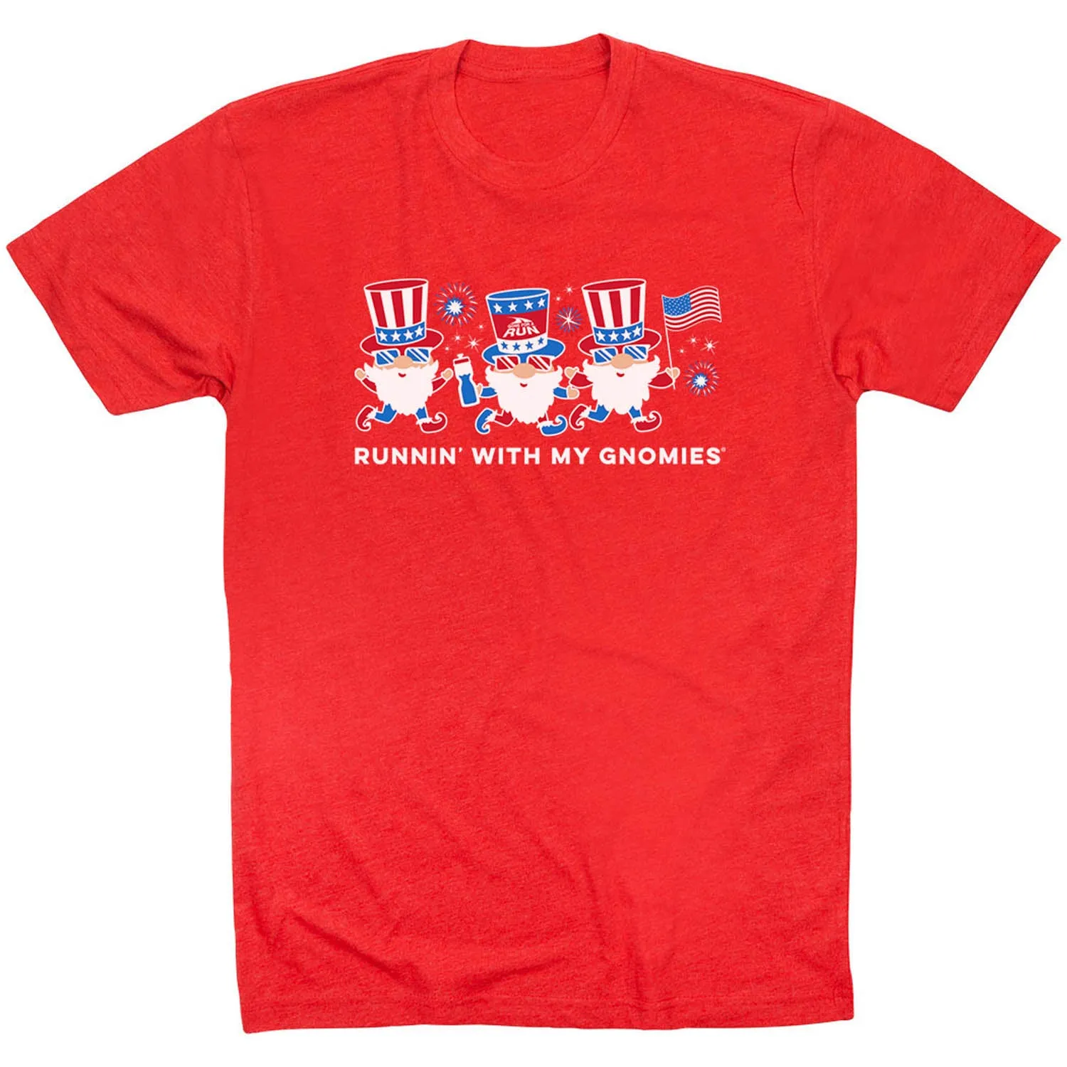 Performance Comfort Running Short Sleeve T-Shirt - Runnin' With My Patriotic Gnomies