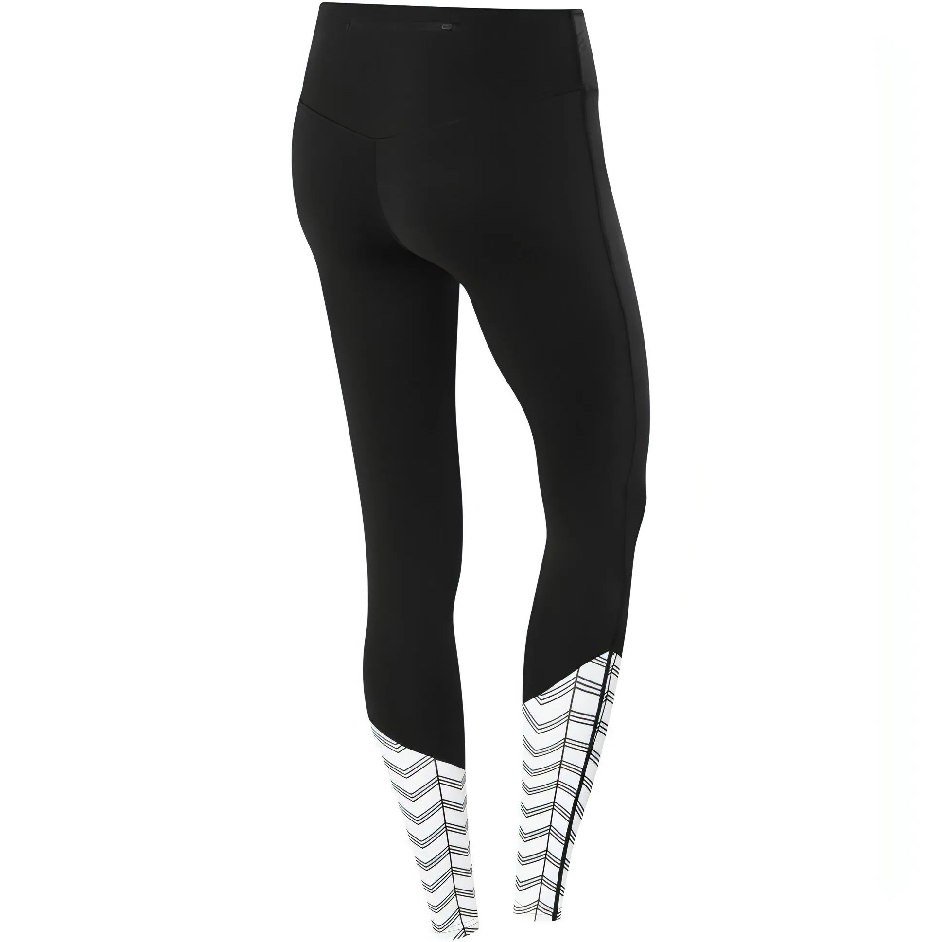Fade Resistant Outdoor Running TCA Impulse Printed Womens Long Running Tights - Black