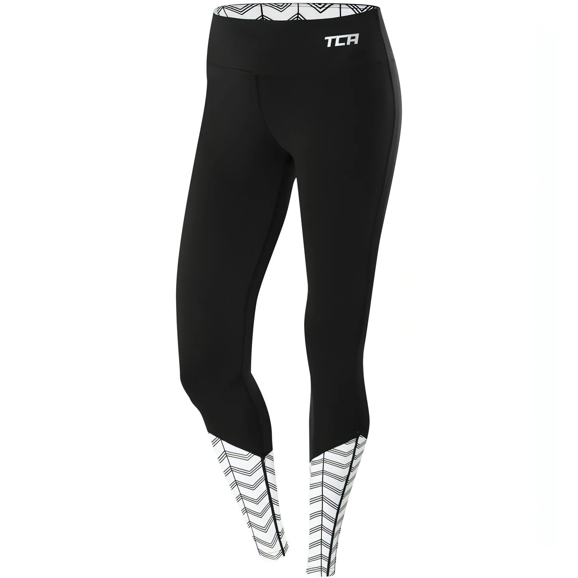 Outdoor Lover Home Lounge Quick Dry Home Lounge TCA Impulse Printed Womens Long Running Tights - Black