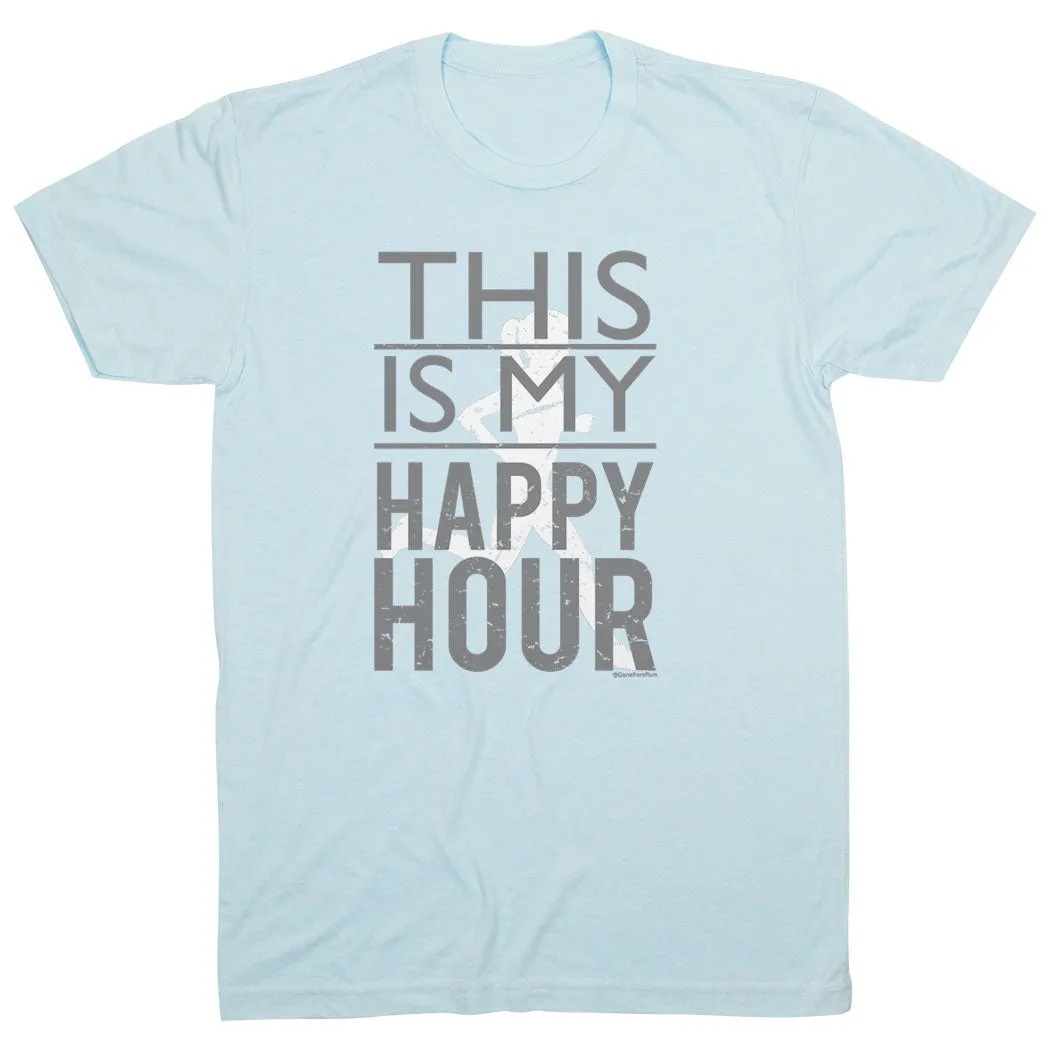 Casual Essentials Everyday Layering Running Short Sleeve T-Shirt - This Is My Happy Hour