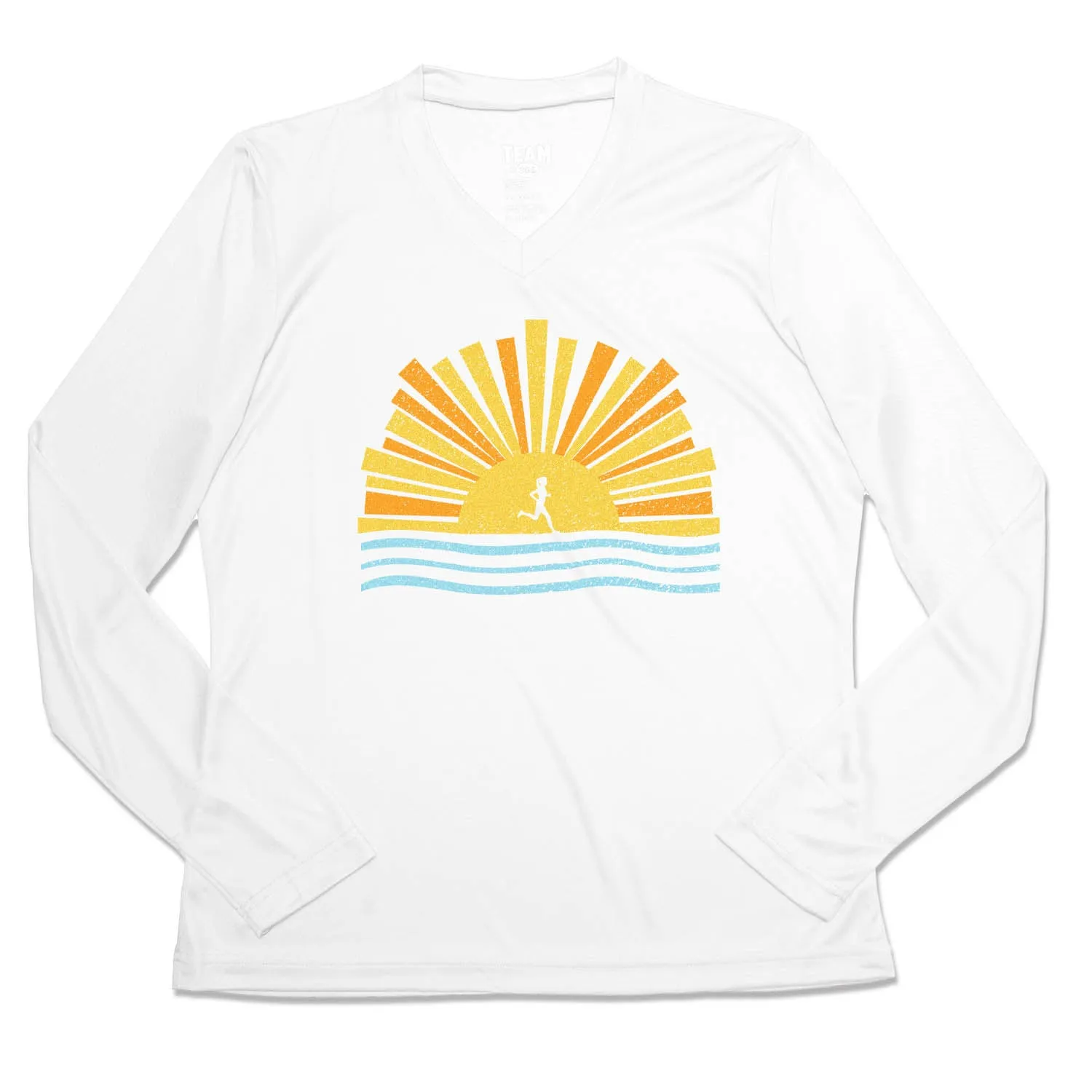 Layered Hem Detail Women's Long Sleeve Tech Tee - Here Comes The Sun
