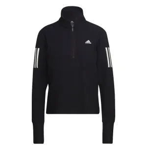 Sporty Active Wear Adidas Own The Run Half Zip Long Sleeve Women's Running Top - Black