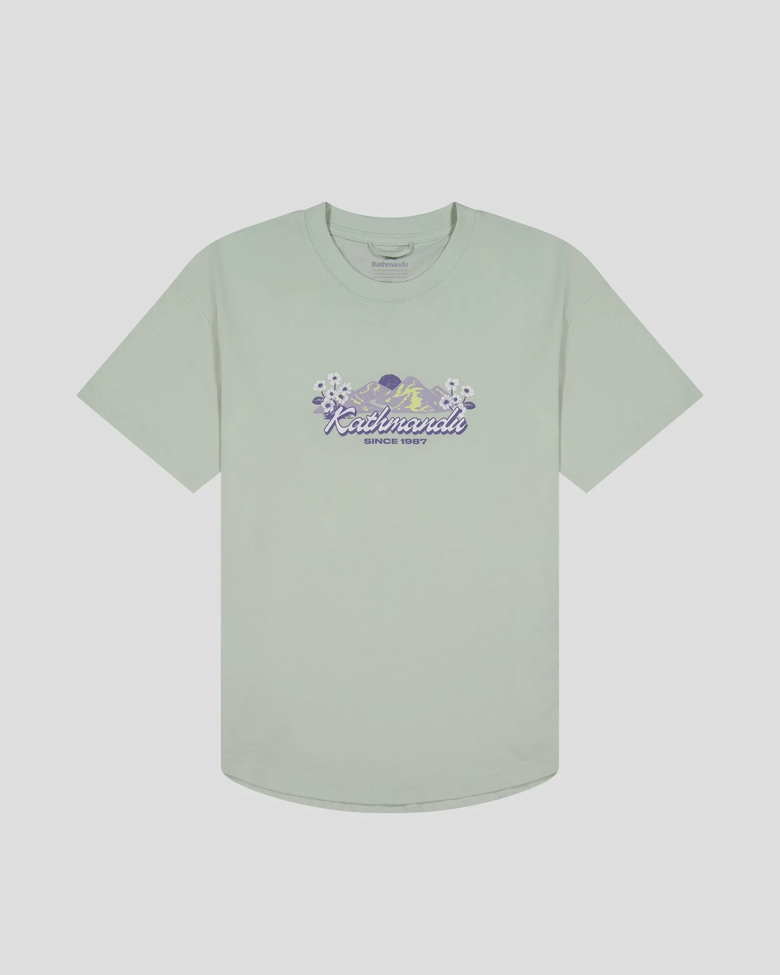 Women??s Mt Cook Lily Organic Cotton T-Shirt - Light Sage UltraSoftBrushedInterior