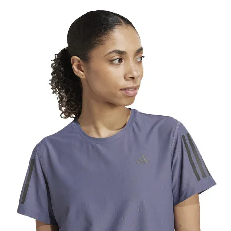 Day-to-Night Look StretchReinforcedArmholes adidas Own The Run Short Sleeve Women's Running Tee - Preloved Violet