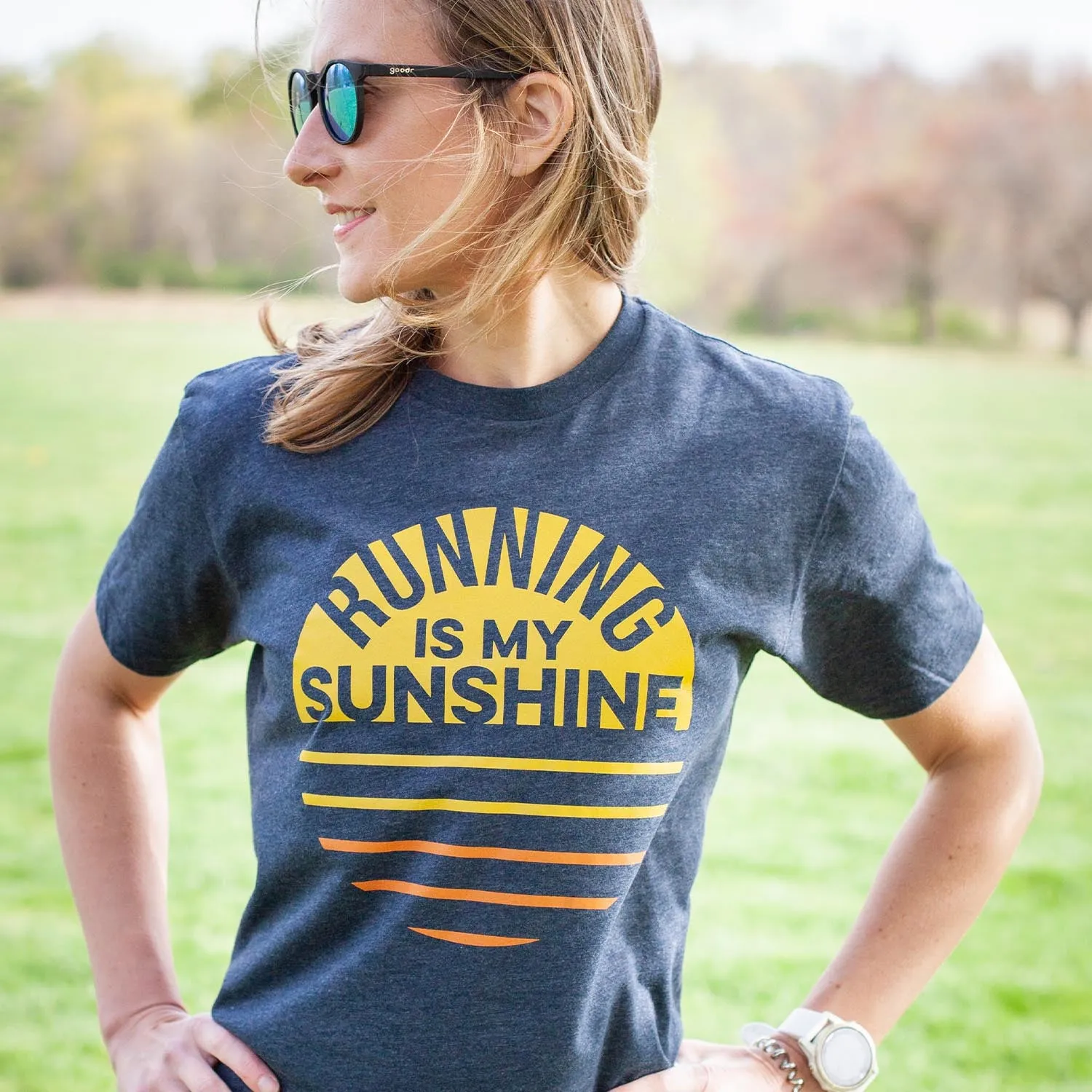 Running Short Sleeve T-Shirt - Running is My Sunshine No-Shrink Fabric