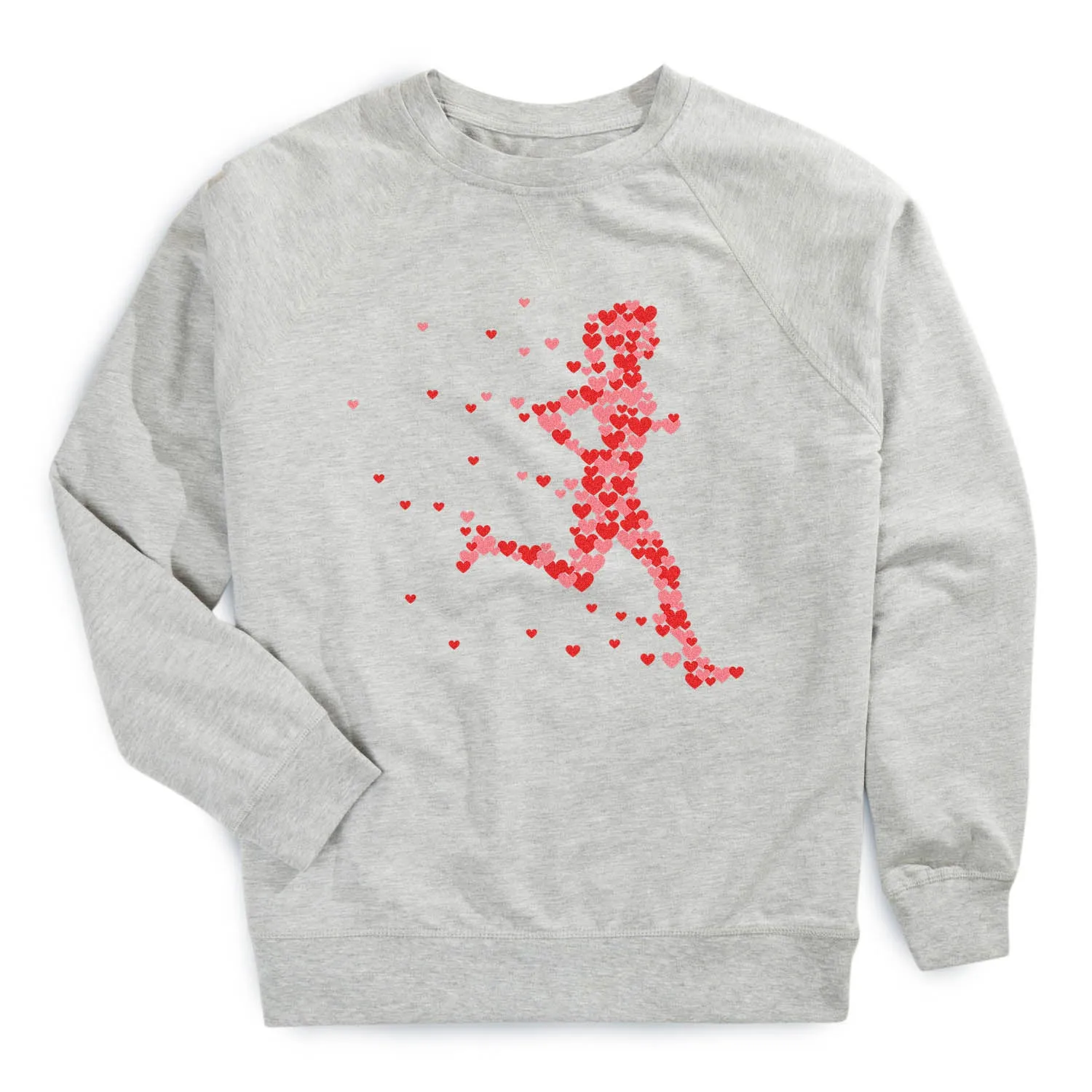Running Raglan Crew Neck Pullover - Heartfelt Run Chic Design