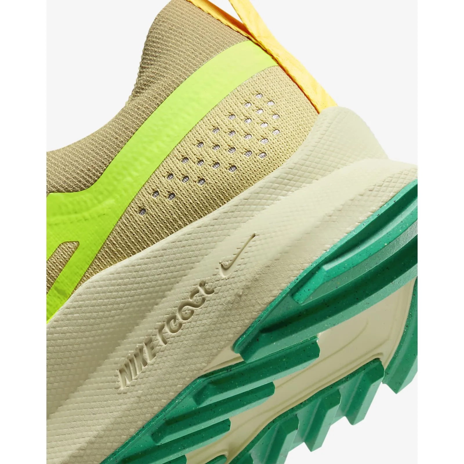 Ventilated Upper Heel Lock Technology Nike Women's React Pegasus Trail 4 (Team Gold/Baltic Blue/Stadium Green/Volt)