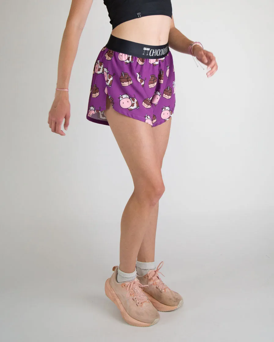 Women's Choccy Cows 4" Split Shorts Fitness Ready