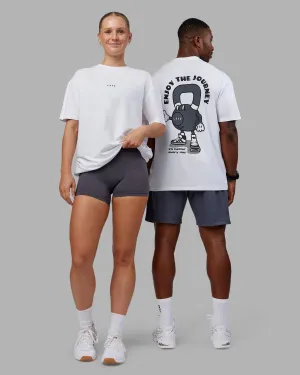 Travel Wear Kettlebell FLXCotton Oversized Tee - White-Black