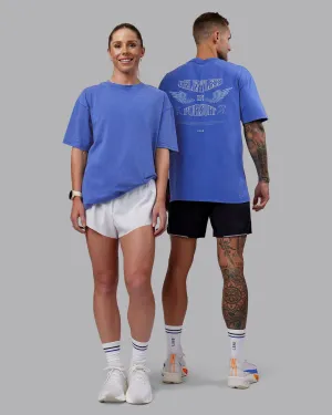 Casual layering piece Easygoing Wear Relentless Washed FLXCotton Oversized Tee - Power Cobalt-White