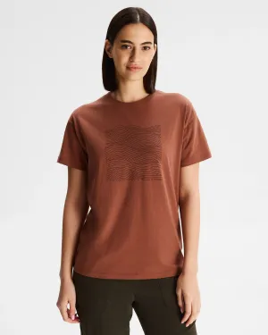 Women's Ripple Organic Cotton T-shirt - Woodsy Flexible Neckline Heat Transfer Printing
