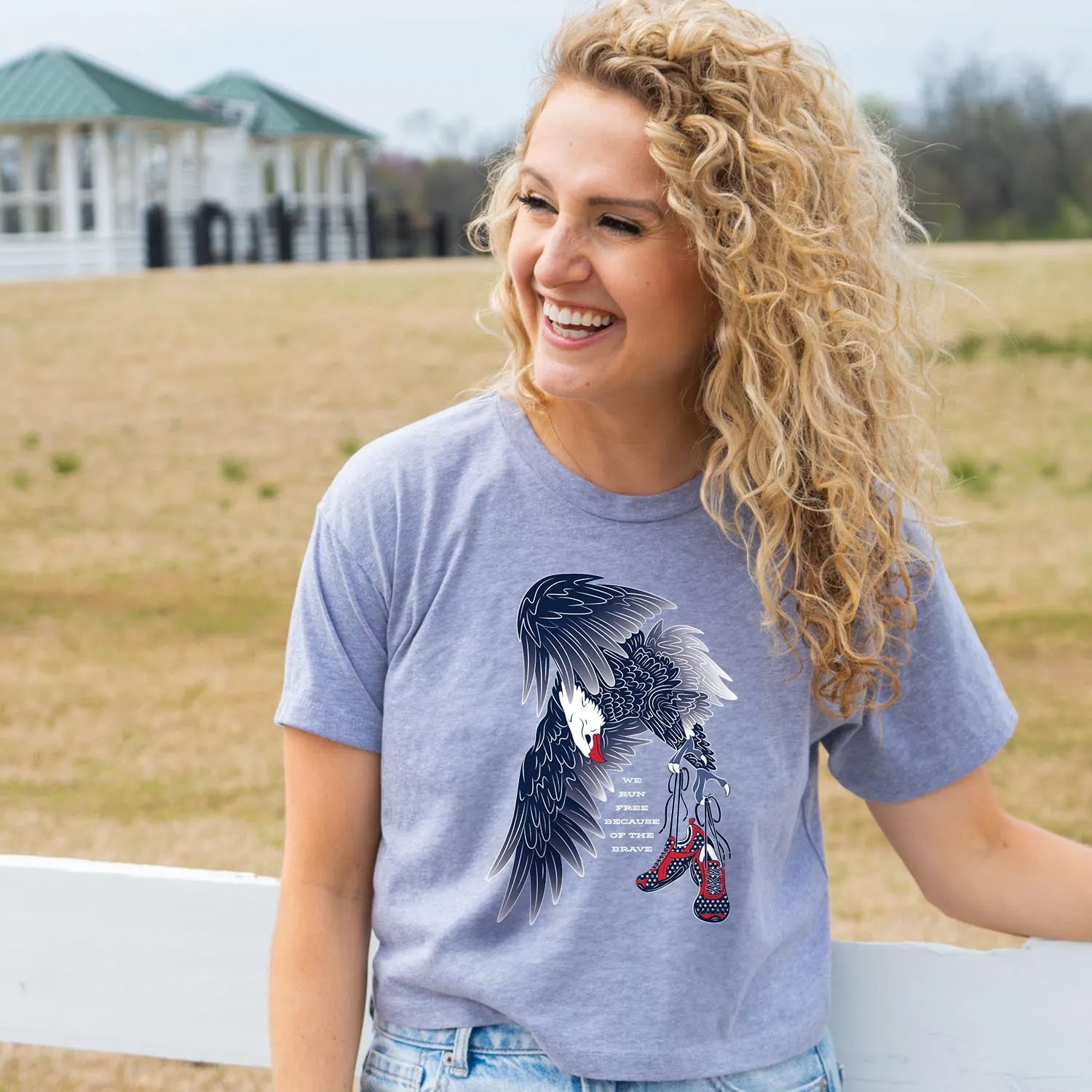 Soft and Light Running Short Sleeve Crop Tee - Because of The Brave