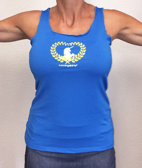 Unicorn Love Cobalt Blue Performance Racerback Sport Tank closed space