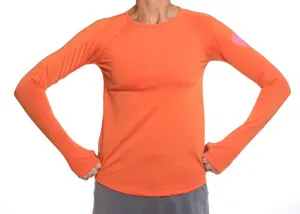 soft look Geometric Pattern Mandarin Long Sleeve Performance Top Quick Move Fit