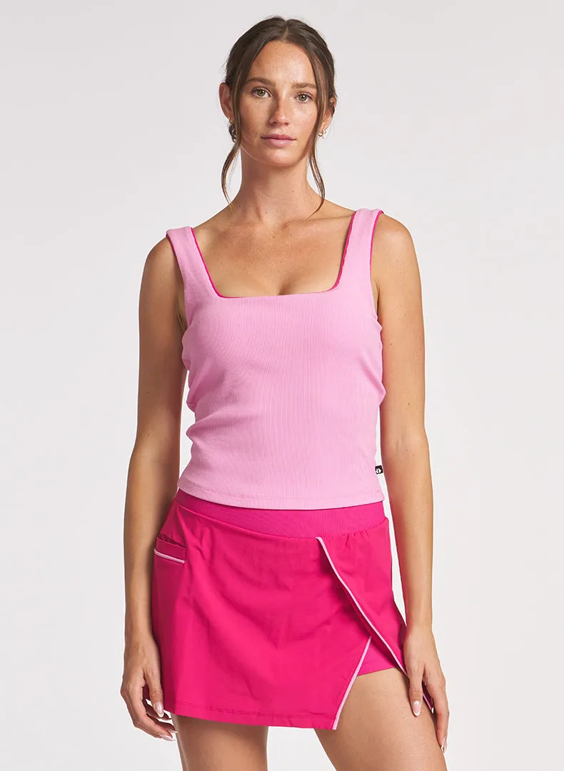 Ultra Lightweight Build Piped Square Neck Tank