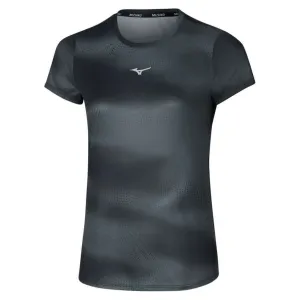 Quick Dry Fit Feminine Fit Mizuno Core Graphic Women's Running Short Sleeve Tee - Black