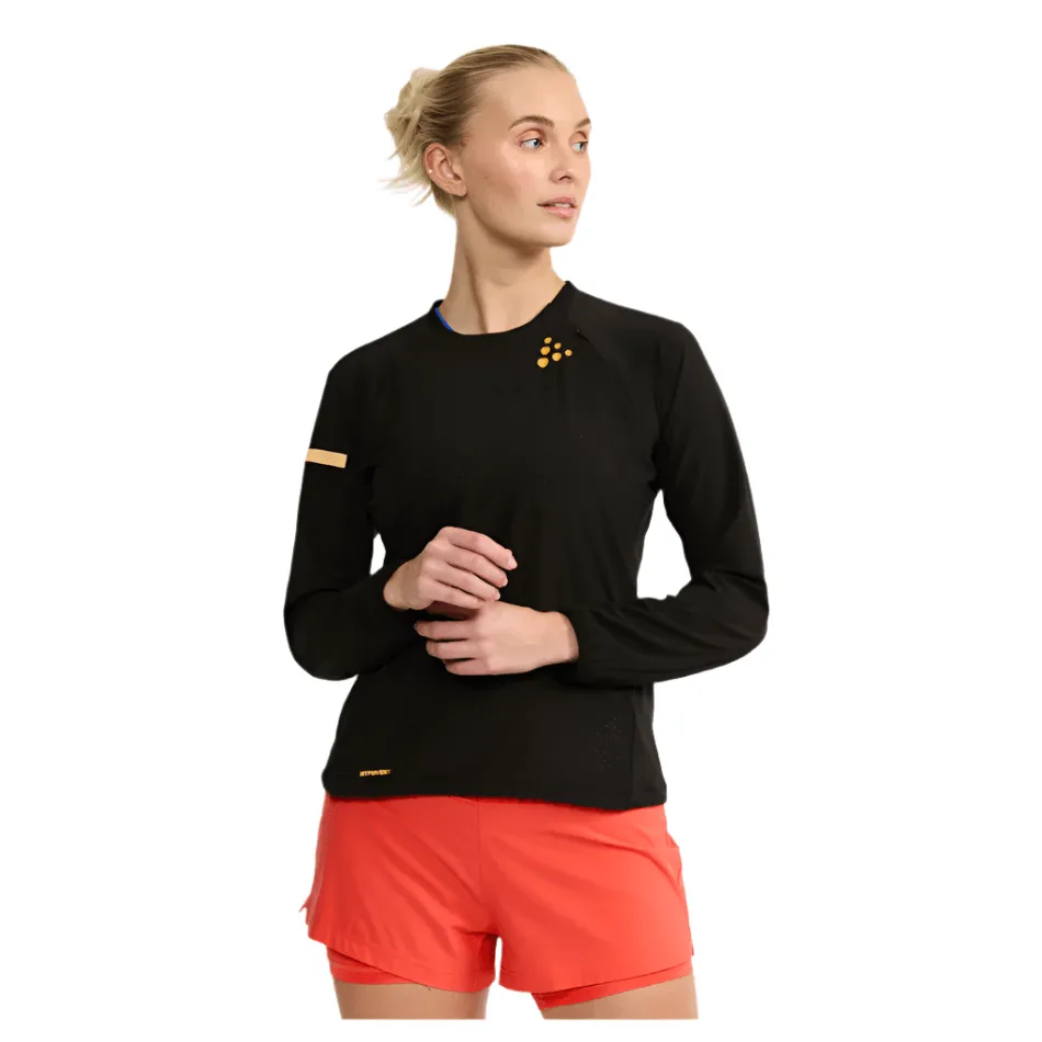 Raw Edge Hem Versatile Fit Craft Women's Pro Hypervent Long Sleeve Wind Top 2 in Black SS25