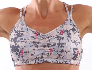 Desert Camp Strappy Top Sports Bra Breathable Inner Lining