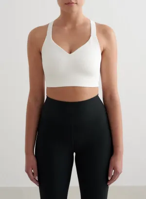 Supportive Underwire White Ribbed Performance Support Bra