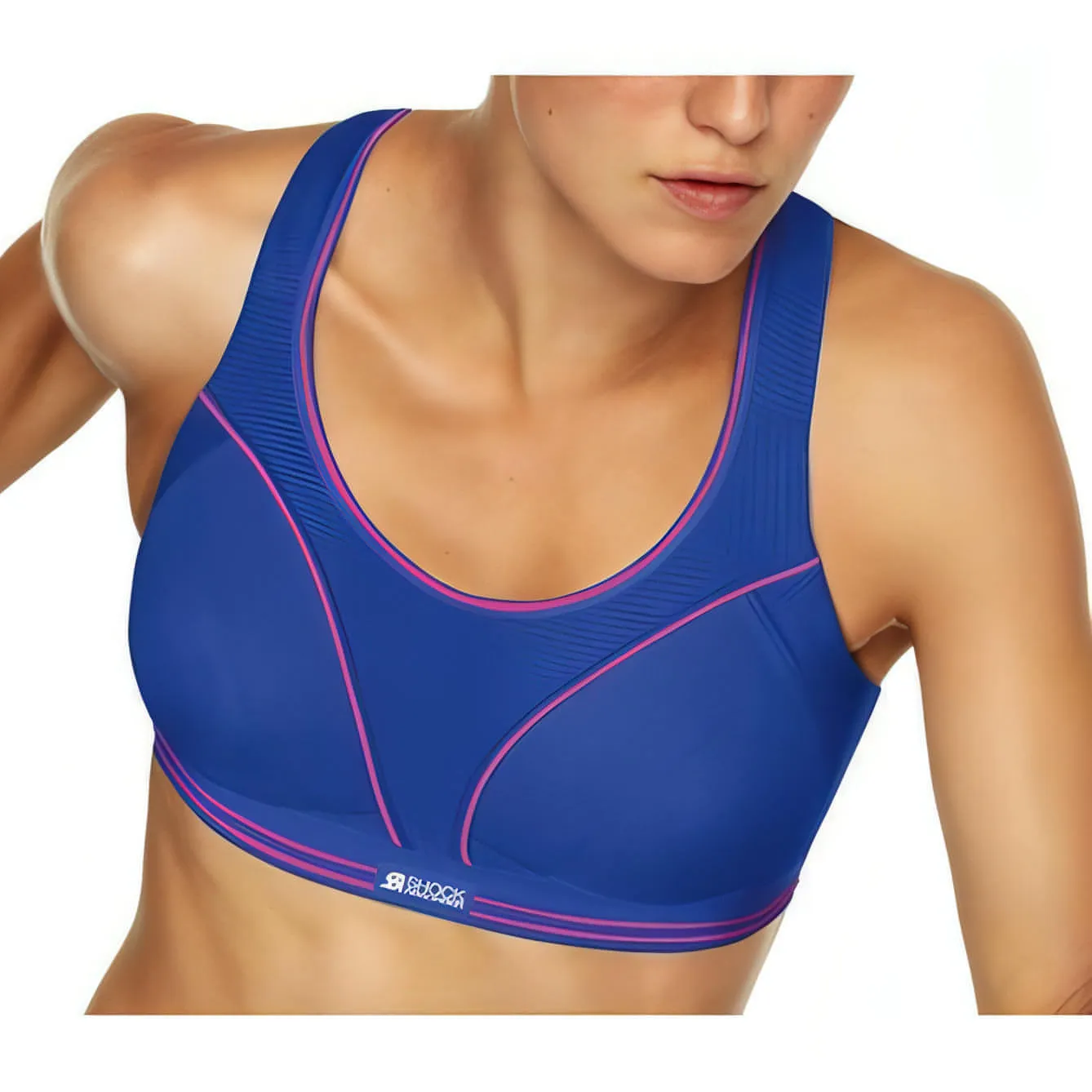 natural materials Animal Print Shock Absorber Ultimate Run Womens Sports Bra - Blue